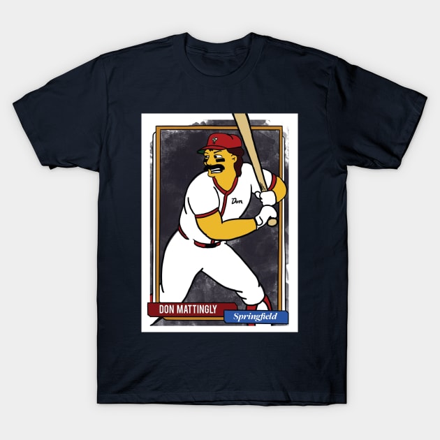 Don Mattingly Springfield Homer at the Bat Baseball T-Shirt by cousscards